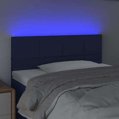 Sänggavel LED blå 100 x 5 x 78/88 cm tyg