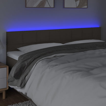 Sänggavel LED taupe 160x5x78/88 cm tyg