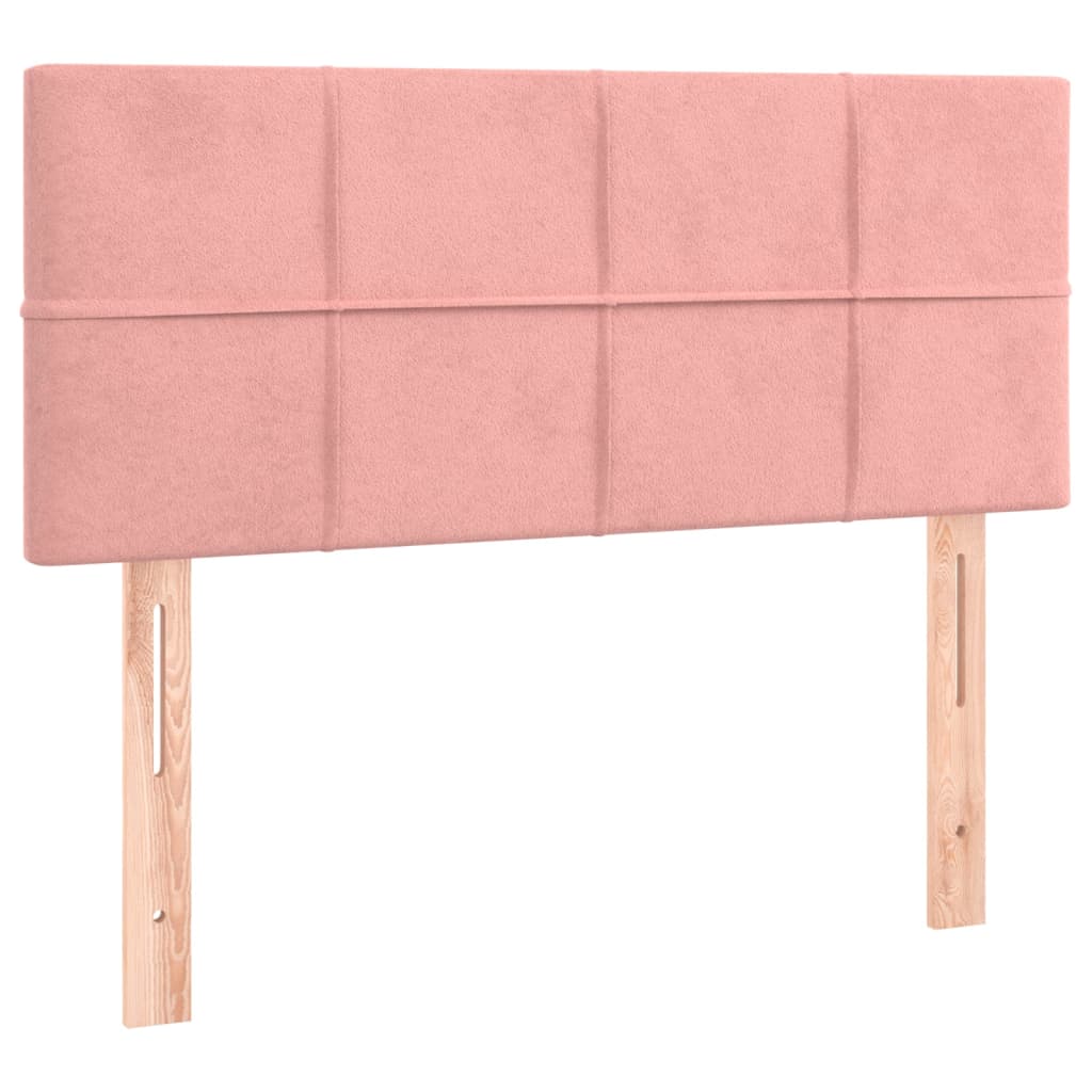 Sänggavel LED rosa 90x5x78/88 cm sammet