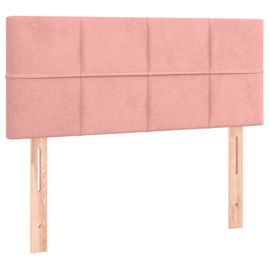 Sänggavel LED rosa 100 x 5 x 78/88 cm sammet