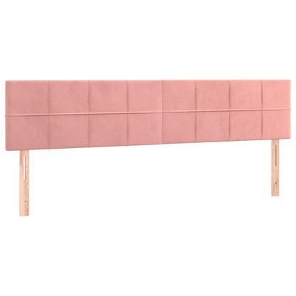 Sänggavel LED rosa 160x5x78/88 cm sammet