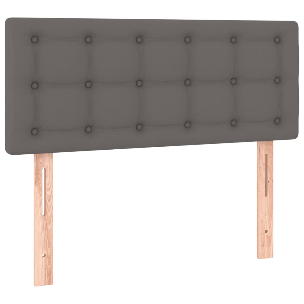 Sänggavel LED grå 80x5x78/88 cm konstläder