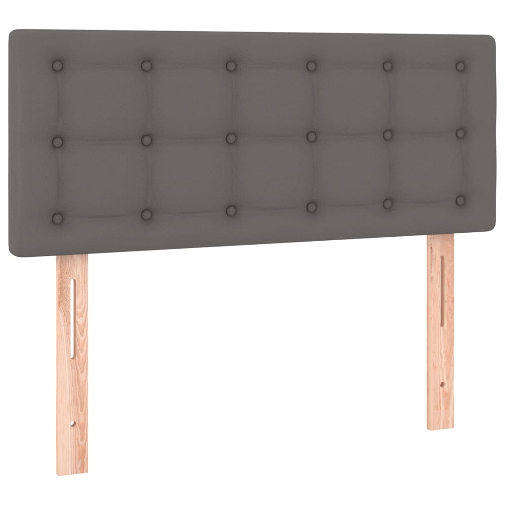 Sänggavel LED grå 90x5x78/88 cm konstläder