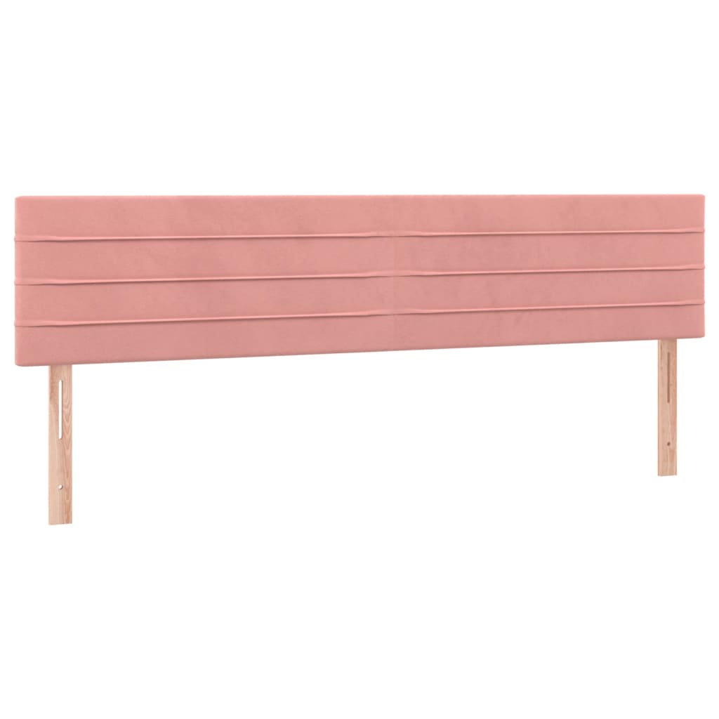 Sänggavel LED rosa 160x5x78/88 cm sammet