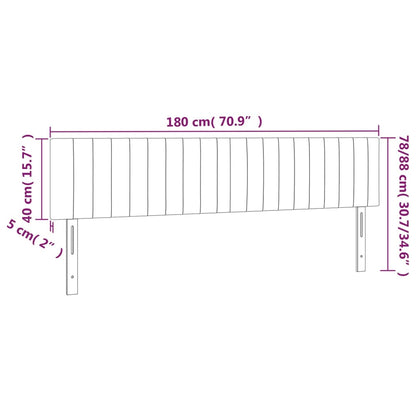 Sänggavel LED ljusgrå 180x5x78/88 cm tyg