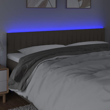 Sänggavel LED taupe 180x5x78/88 cm tyg