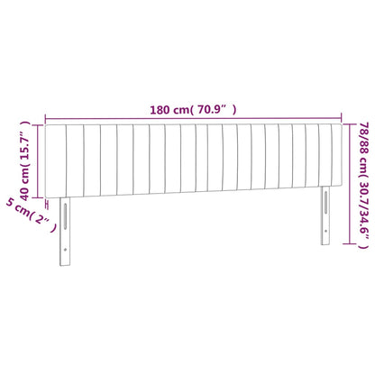 Sänggavel LED taupe 180x5x78/88 cm tyg