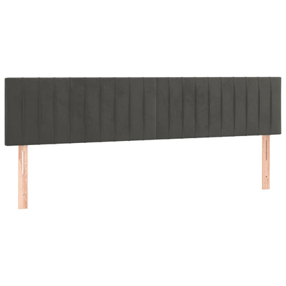 Sänggavel LED mörkgrå 160x5x78/88 cm sammet