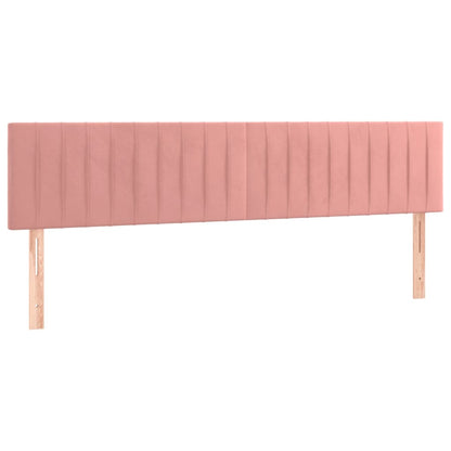 Sänggavel LED rosa 180x5x78/88 cm sammet