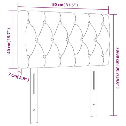 Sänggavel LED svart 80x7x78/88 cm sammet