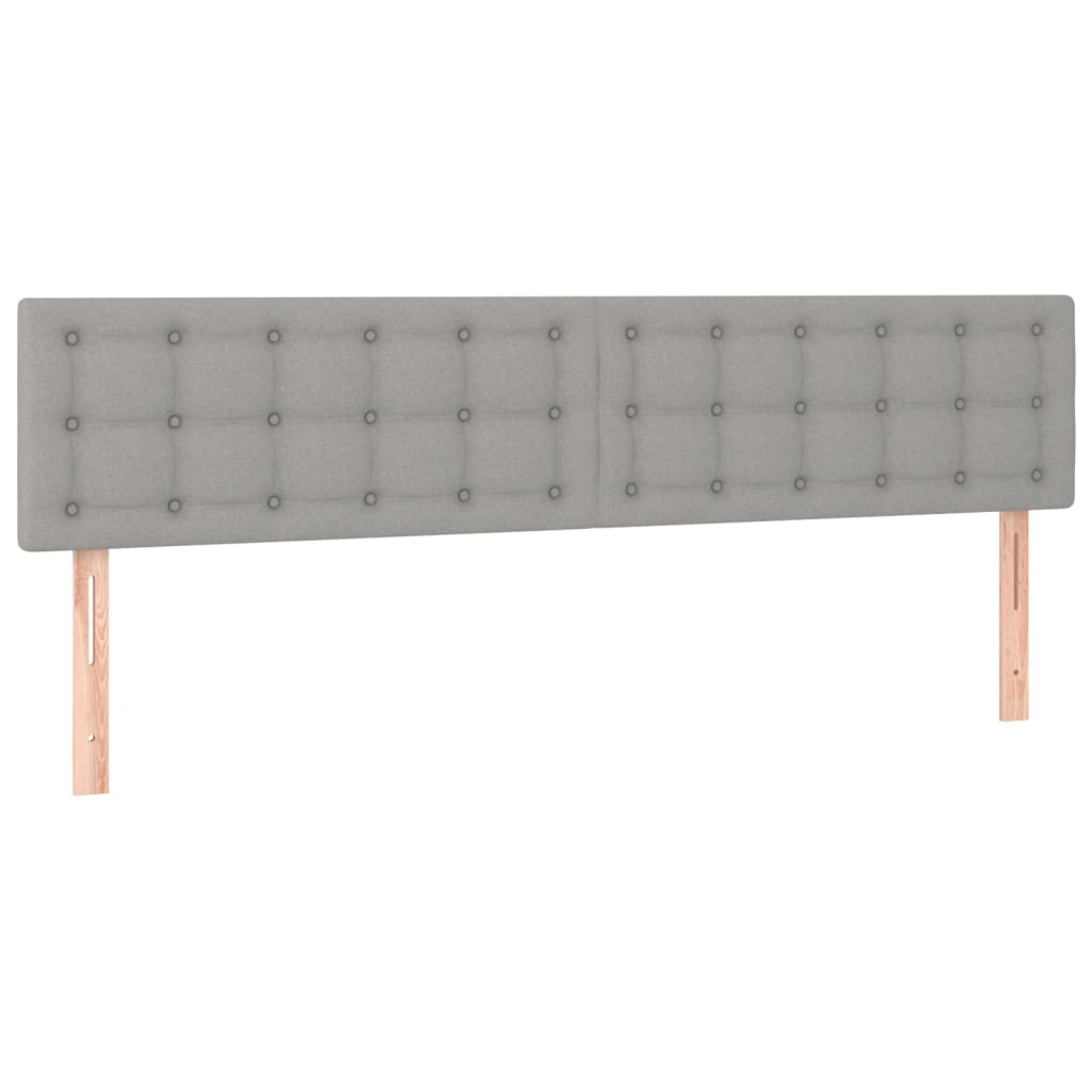 Sänggavel LED ljusgrå 160x5x78/88 cm tyg