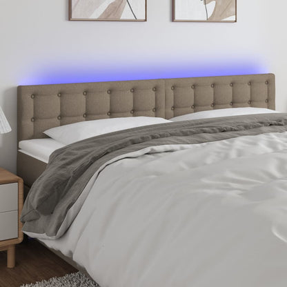 Sänggavel LED taupe 160x5x78/88 cm tyg