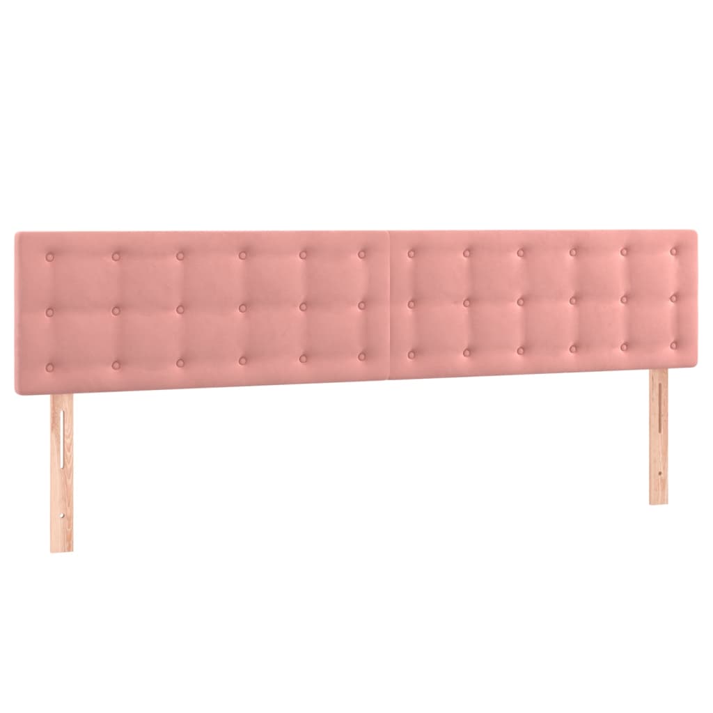 Sänggavel LED rosa 160x5x78/88 cm sammet