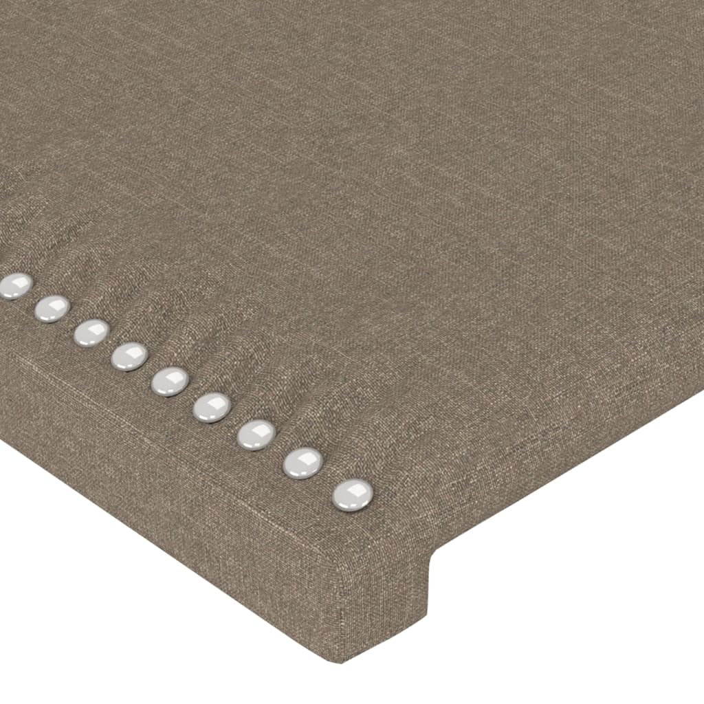 Sänggavel LED taupe 160x5x118/128 cm tyg