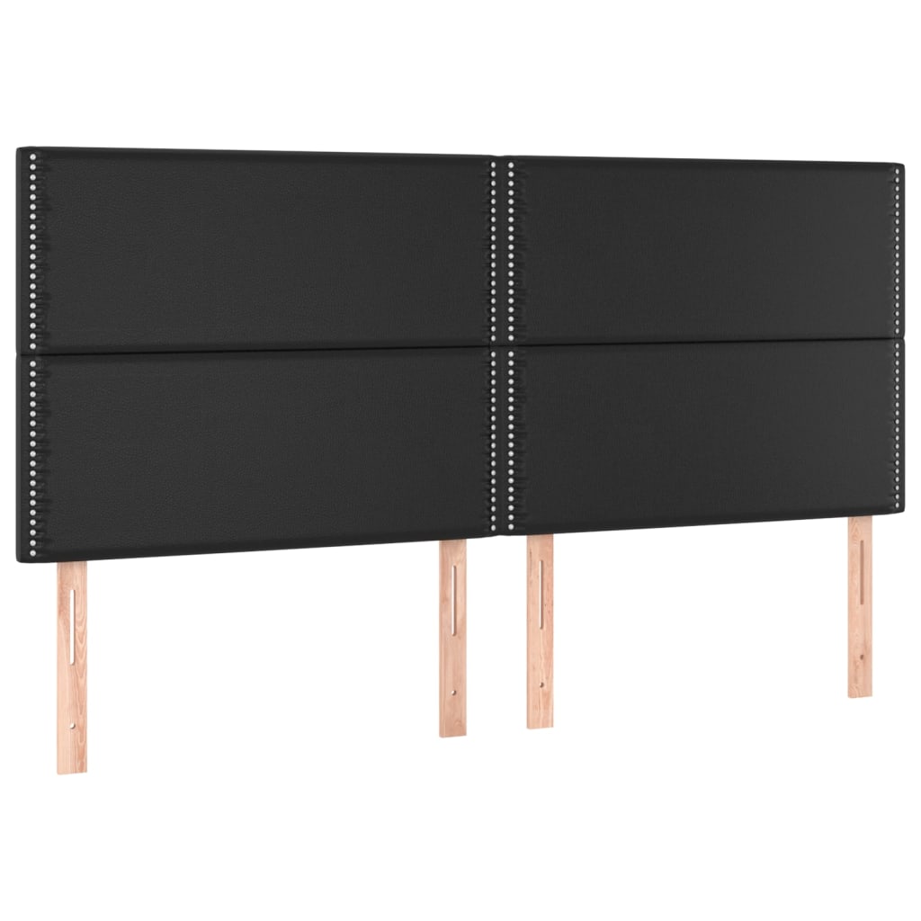 Sänggavel LED svart 160x5x118/128 cm konstläder