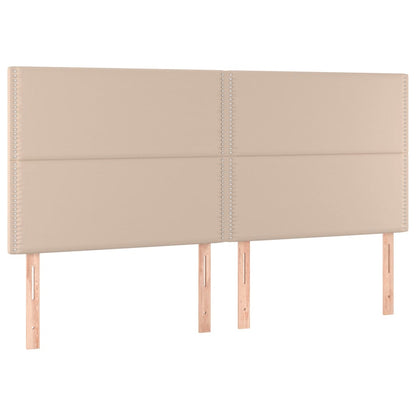 Sänggavel LED cappuccino 160x5x118/128 cm konstläder