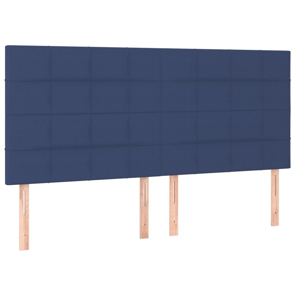 Sänggavel LED blå 160x5x118/128 cm tyg