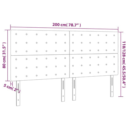 Sänggavel LED vit 200x5x118/128 cm konstläder