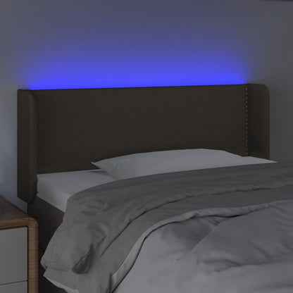 Sänggavel LED taupe 103x16x78/88 cm tyg