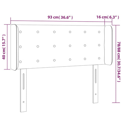 Sänggavel LED rosa 93x16x78/88 cm konstläder