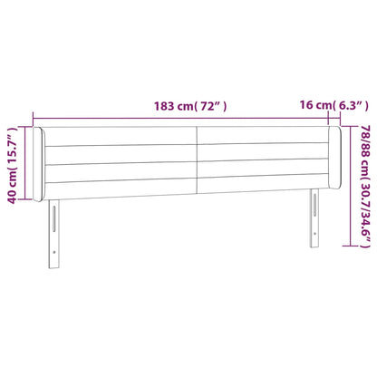 Sänggavel LED mörkgrön 183x16x78/88 cm sammet