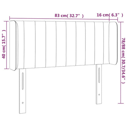 Sänggavel LED taupe 83x16x78/88 cm tyg