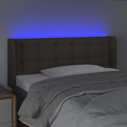 Sänggavel LED taupe 93x16x78/88 cm tyg