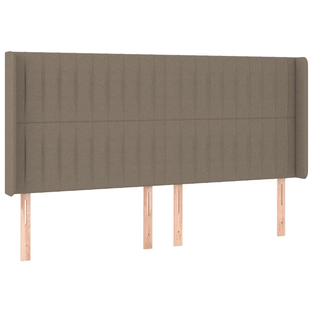 Sänggavel LED taupe 183x16x118/128 cm tyg