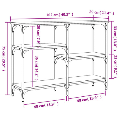 Konsolbord svart 102x29x75 cm konstruerat trä