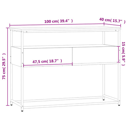 Avlastningsbord svart 100x40x75 cm konstruerat trä