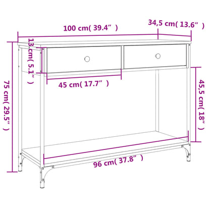 Konsolbord svart 100x34,5x75 cm konstruerat trä