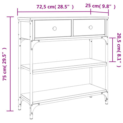 Avlastningsbord svart 72,5x25x75 cm konstruerat trä