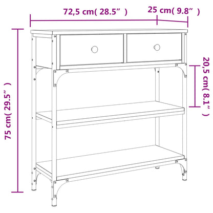 Avlastningsbord brun ek 72,5x25x75 cm konstruerat trä