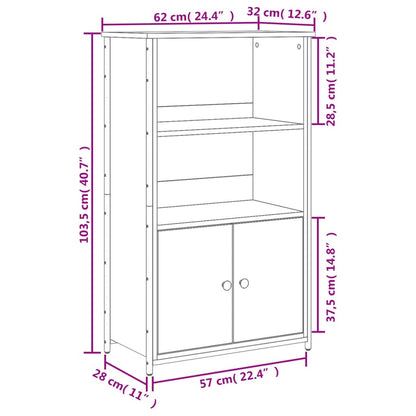 Skåp svart 62x32x103,5 cm konstruerat trä