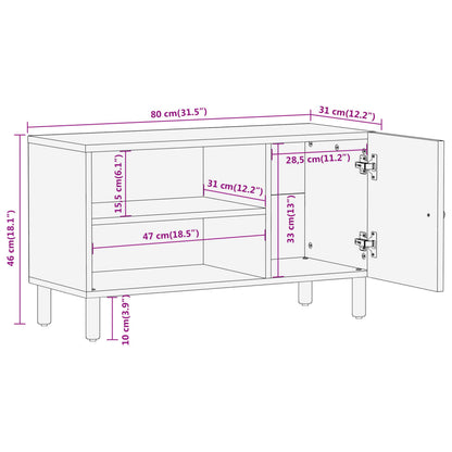 Tv-bänk 80x31x46 cm massivt mangoträ