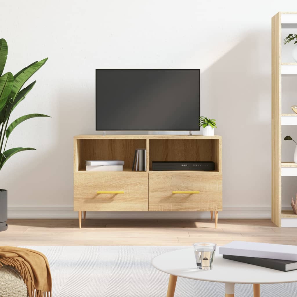 Tv-bänk sonoma ek 80x36x50 cm konstruerat trä