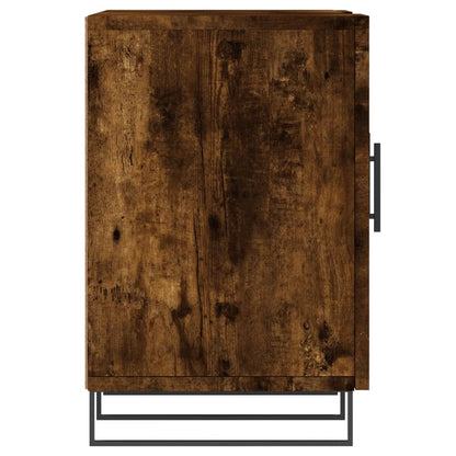 Tv-bänk rökfärgad ek 150x30x50 cm konstruerat trä