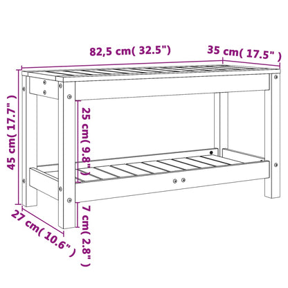 Trädgårdsbänk vit 82,5x35x45 cm massiv furu