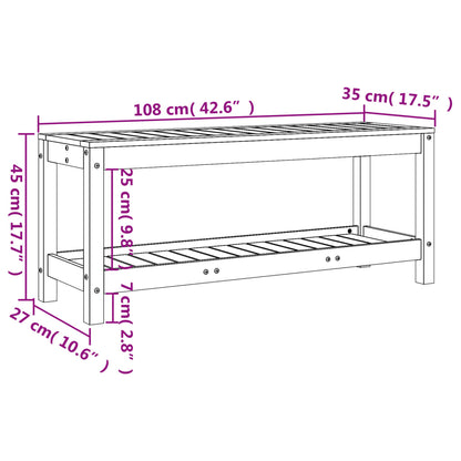 Trädgårdsbänk 108x35x45 cm impregnerad furu