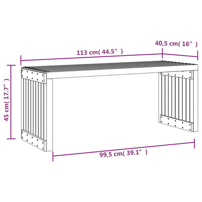 Trädgårdsbänk justerbar vit 212,5x40,5x45cm massiv furu