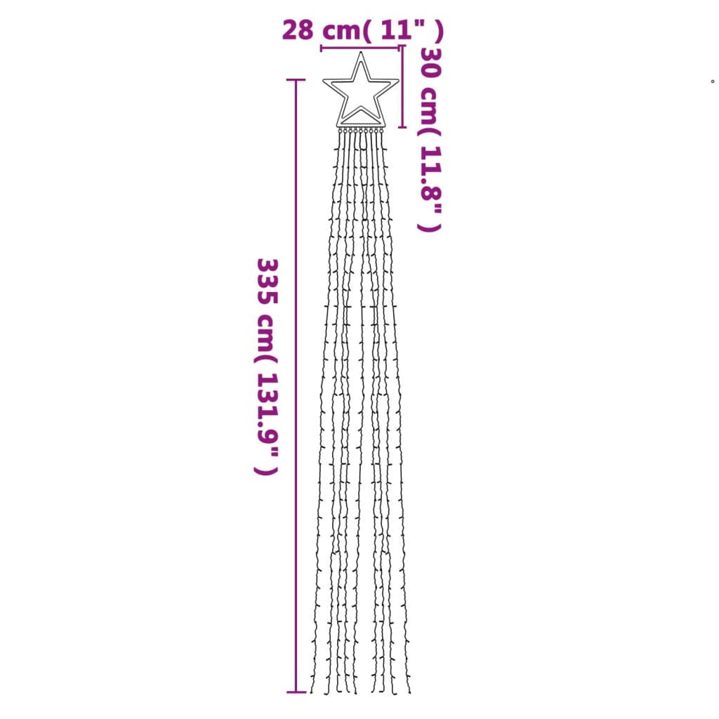 Julgransbelysning 320 LED blå 375 cm