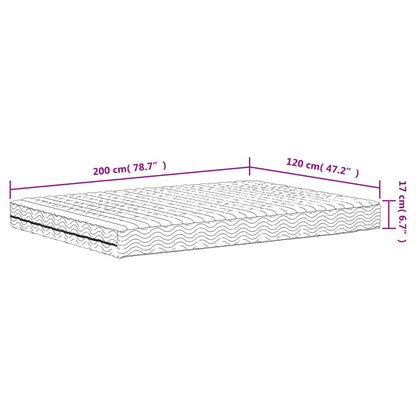 Skummadrass vit 120x200 cm hårdhet H2 H3