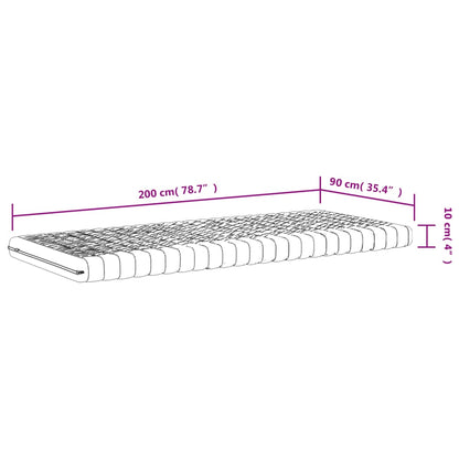 Skummadrasser 2 st vit 90x200 cm 7-zoner hårdhet 20 ILD