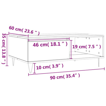 Soffbord rökfärgad ek 90x60x35 cm konstruerat trä