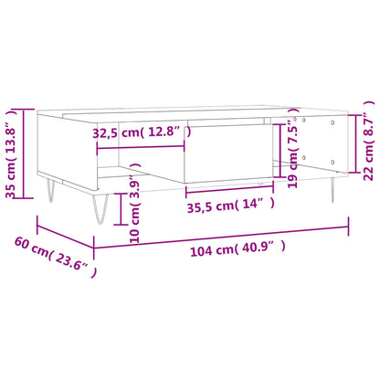 Soffbord sonoma-ek 104x60x35 cm konstruerat trä