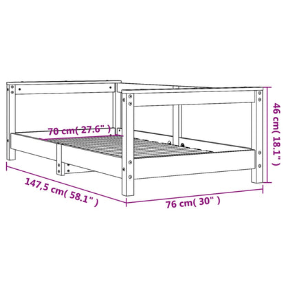 Sängram för barnsäng 70x140 cm massiv furu