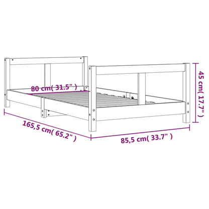 Sängram för barnsäng 80x160 cm massiv furu