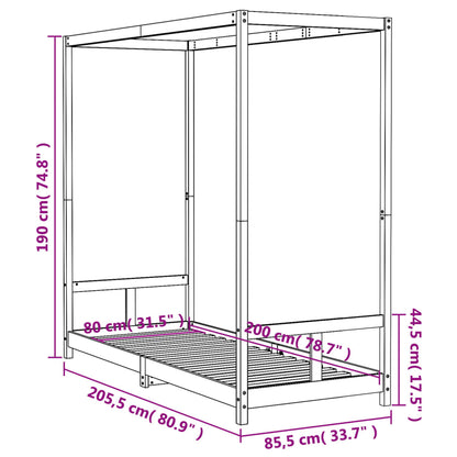 Sängram för barnsäng 80x200 cm massiv furu