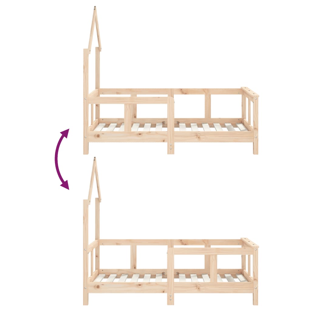 Sängram för barnsäng 70x140 cm massiv furu