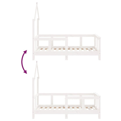 Sängram för barnsäng vit 70x140 cm massiv furu